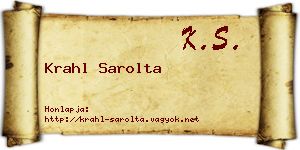 Krahl Sarolta névjegykártya